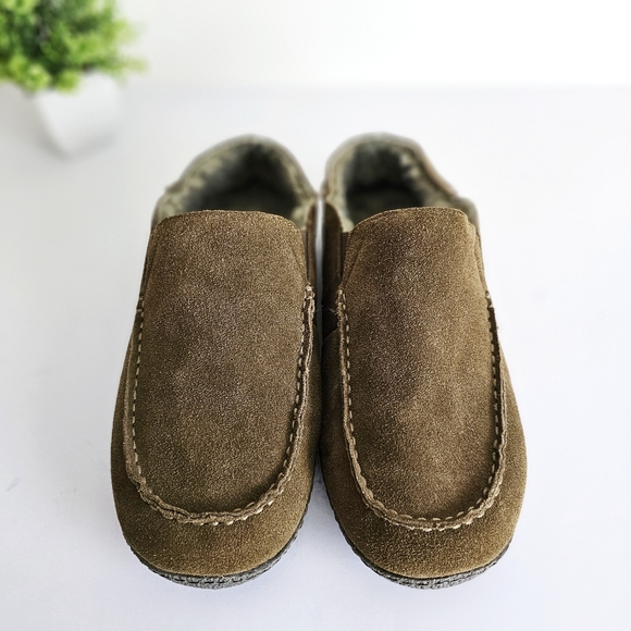 Clarks Men´s Suede Faux Fur Convertible Slippers Sage...